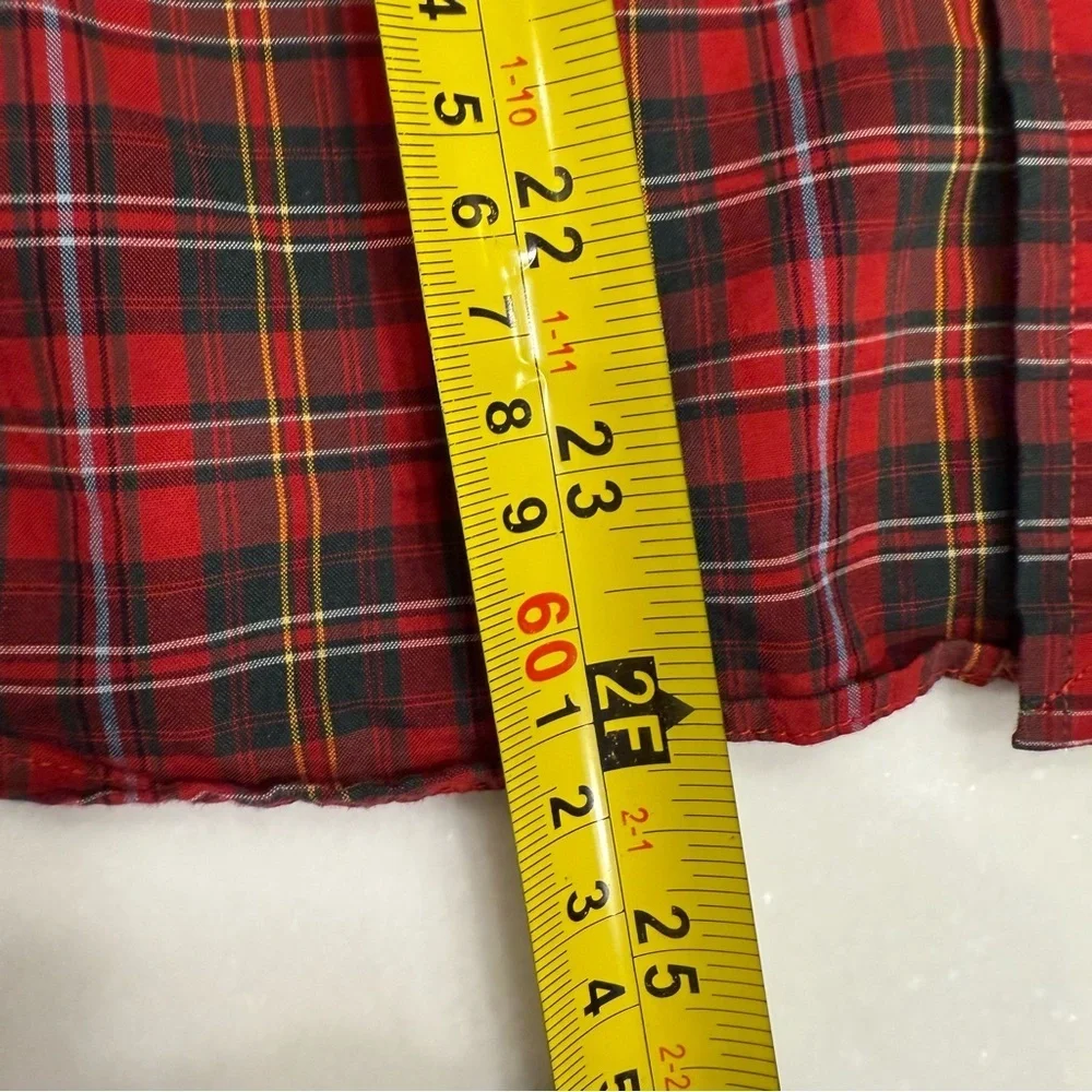 Ralph Lauren Set Of 2 Boys Button Down Shirts 1 Tartan Plaid 1- Green Sz M 10-12